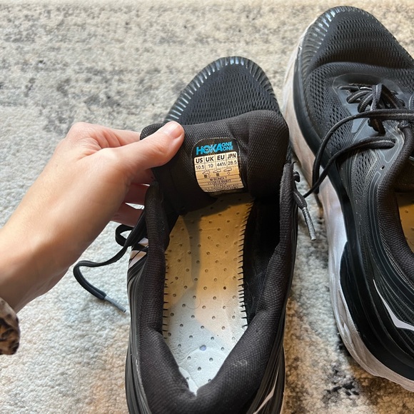 HOKA Bondi 7 Men’s Size 10.5 Black - Picture 8 of 10